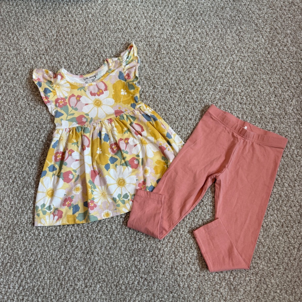 Cynthia Rowley Toddler Girls Floral Tunic and‎ Leggings Set Size 3T